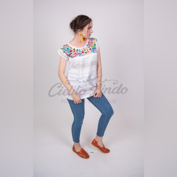 Oaxaca Paloma White | Multicolor Top - Picture 9 of 13